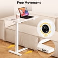 thumbnail image 4 of ZUNMOS Overbed Bedside Lap Desk with Wheels and Tilt Top, Mobile Standing Lap Desk Pneumatic Adjustable Height for Home Office Bedroom Sofa, White, 4 of 9