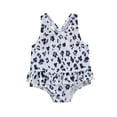 thumbnail image 1 of ITFABS Summer Baby Girl Nylon Printed U-shaped Neck Cross Strap Ruffle Swimwear, 1 of 6