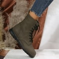 thumbnail image 4 of jsaierl British Style Solid Color Lace-up Boots Side Zip Casual Wedge Heel Women's Boots, 4 of 9