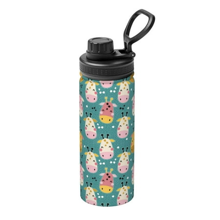 

Lukts Colorful Cow Print 18oz Insulated Sports Kettle Outdoor Sport Gym Stainless Steel Water Bottles