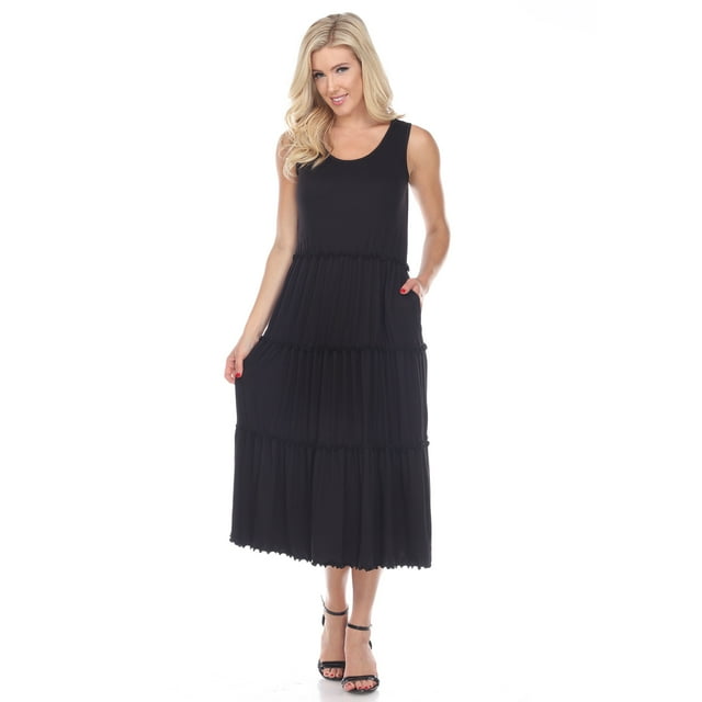 White Mark Robe Midi à Étages à Encolure Dégagée pour Femme