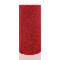 Raindrops Tulle Mesh Fabric Ribbon 1 Roll Red for Wedding Celebration and Diy Crafting