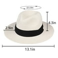 thumbnail image 3 of Womens Straw Hat, Packable Protection UV Straw Hats, Convenient to Carry, Wide Brim Panama Roll up Cap, Travel Classic Manhattan Caps, Milky White, 3 of 7