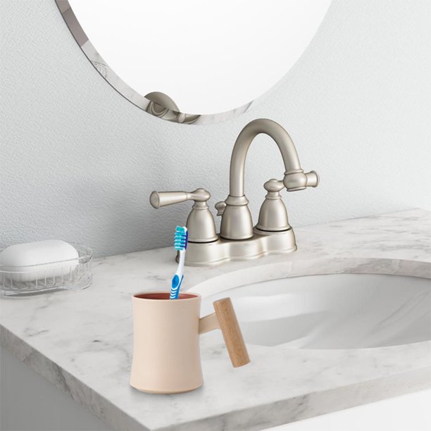Soporte para cepillo de dientes y enjuague bucal, soporte de vidrio con ruedas, diseño de 2 niveles, organizador portátil para lavabo de baño, ideal para viajes, con marco de metal, para
