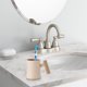 thumbnail image 1 of Soporte para cepillo de dientes y enjuague bucal, soporte de vidrio con ruedas, diseño de 2 niveles, organizador portátil para lavabo de baño, ideal para viajes, con marco de metal, para, 1 of 7