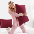 thumbnail image 4 of PiccoCasa 2 Pack King Pillowcases Soft 1800 Microfiber Pillowcases with Envelope Closure, Wine 20" x 36", 4 of 6
