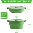 thumbnail image 2 of Collapsible Silicone Microwave Cookware Set with Lids, 0.8L & 1.4L Glass Food Storage Containers,, 2 of 8