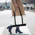 thumbnail image 4 of FORMRS Canvas Laptop Tote Bag for Women with 15.6" Computer Compartments Shoulder Handbag, White Retro Pattern, 4 of 7