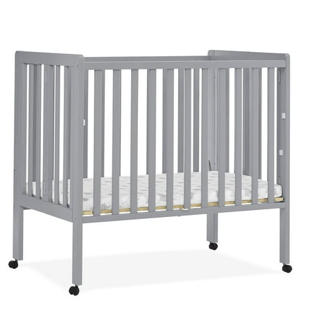 Delta Children Lee Portable Folding Mini Crib with 1.5-Inch Mattress - Greenguard Gold Certified, Grey