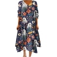 thumbnail image 1 of Dress for Women,Casual Dress for Women,Womens Casual Halloween Print Loose Button Hem Irregular V-Neck Dress,Halloween Dress for Women,Sexy Summer Dress for Women, 1 of 5