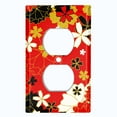 thumbnail image 2 of Metal Light Switch Plate Cover Japanese Flower Pattern Red Wallpaper FLW036, 2 of 13