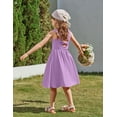thumbnail image 4 of Arshiner Toddler Girls Summer Dress Back Bowknot Sleeveless Twirly Casual Beach Party Sundress with Pockets, 4 of 6