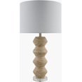 thumbnail image 2 of Livabliss Table Lamps, 30" Mungo Traditional Bedside Nightstand Table Lamp for Bedroom Living Room Office, Ivory, Clear Body with White Shade (30"H x 16"W x 16"D), 2 of 6