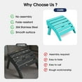 thumbnail image 3 of KINGYES Folding Adirondack Ottoman, HDPE Outdoor Foot Rest, Plastic Adirondack Footstool for Adirondack Chairs, Aruba, 3 of 8