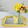 thumbnail image 4 of BalsaCircle 15" x 10" Mint Green Gold Metallic Rectangle Mirror Serving Tray Handles, 4 of 8