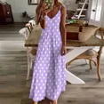 thumbnail image 2 of Light Purple and White Polka Dots Pattern Sleeveless Dress festival outfit women women clothing 2025 new arrivals Dress, 2 of 5