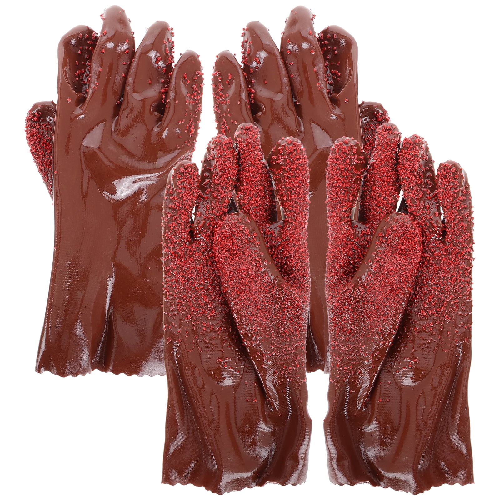 2 Pairs Antislip PVC Gloves Grip Work Glove Winter Plumbing Gloves For Plumbing Tasks