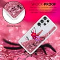thumbnail image 4 of Case for Samsung Galaxy S23 Ultra, Galaxy S23 Ultra Case Cute Pink Glitter Luxury Sparkle Liquid for Girls Women Quicksand Clear TPU Protective Phone Case for Samsung S23 Ultra Wink Unicorn, 4 of 12