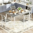 thumbnail image 3 of Stmoze Gray Dining Table Set for 4, 5 Pieces Rectangle Kitchen Table and Chairs Set, Wooden Dining Room Set with 4 Backrest Dining Chairs, Farmhouse 4 Person Dining Set for Small Space, Gray, 3 of 6