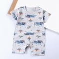 thumbnail image 2 of TOWED22 Newborn Baby Boy Easter Outfit Short Sleeve Print Jumpsuit Newborn Summer Romper Shortalls Blue,18-24 M, 2 of 4