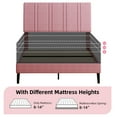 thumbnail image 5 of 4 EVER WINNER Twin Size Bed Frame, Upholstered Platform Bed Frame with Headboard, Pink Twin Bed Frame, No Box Spring Needed, Pink, 5 of 7