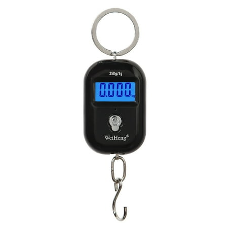 WeiHeng Mini Luggage Scale Portable Electronic Scale Digital Fish Scale with Tracking Function 25kg Double-range Scale Digital Hanging