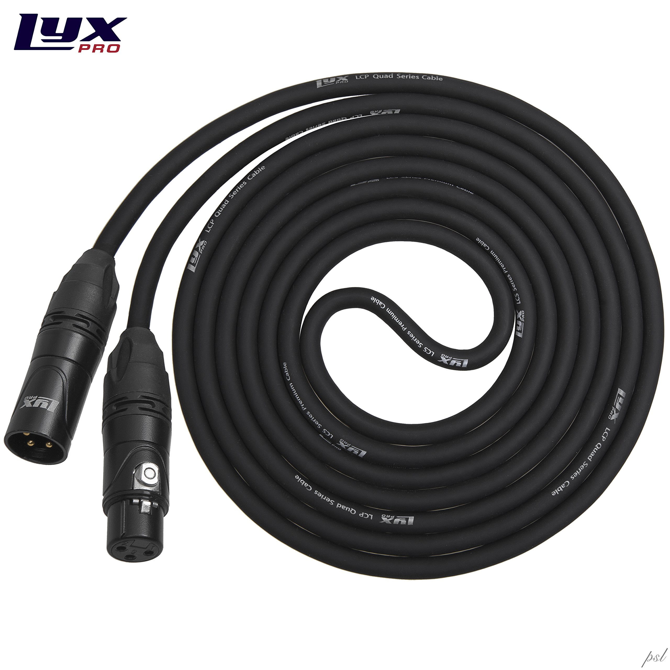 LyxPro Quad Series 100 ft XLR 4Conductor Star Quad Balanced Microphone
