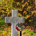 thumbnail image 2 of Memorial Grave Markers for Cemetery, Heart Memorial Plaque Stake Cardinals Garden Stake Memorial Metal Grave Stake Decoration for Mom Dad Cemetery Outdoors Yard Garden, 2 of 7