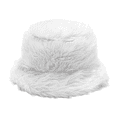 thumbnail image 2 of Lumtrix Fuzzy Winter Bucket Hats for Women, Men Warm Faux Fur Cap Plush Cute Trendy Y2K Solid Color Hat White One Size, 2 of 6