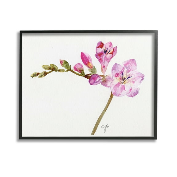 Stupell Industries Orchid Flower Sprig Botanical & Floral Painting Black Framed Art Print Wall Art, 14 x 11