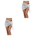 thumbnail image 1 of Guardurnaity Vestidos de playa Sexy de encaje de cintura alta Tipo de envoltura Cómodo de usar Fácil de combinar corta liviana Blanco Blanco L 2piezas, 1 of 6