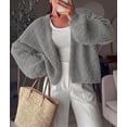 thumbnail image 3 of PRETTYGARDEN Women's Fall Cardigan Open Front Chunky Sweaters Cozy Stretchy Knitwear, Long Sleeve Drop Shoulder, Loose Fit Crochet Jacket, Trendy Holiday Outfits, Warm Winter Clothing, 3 of 9