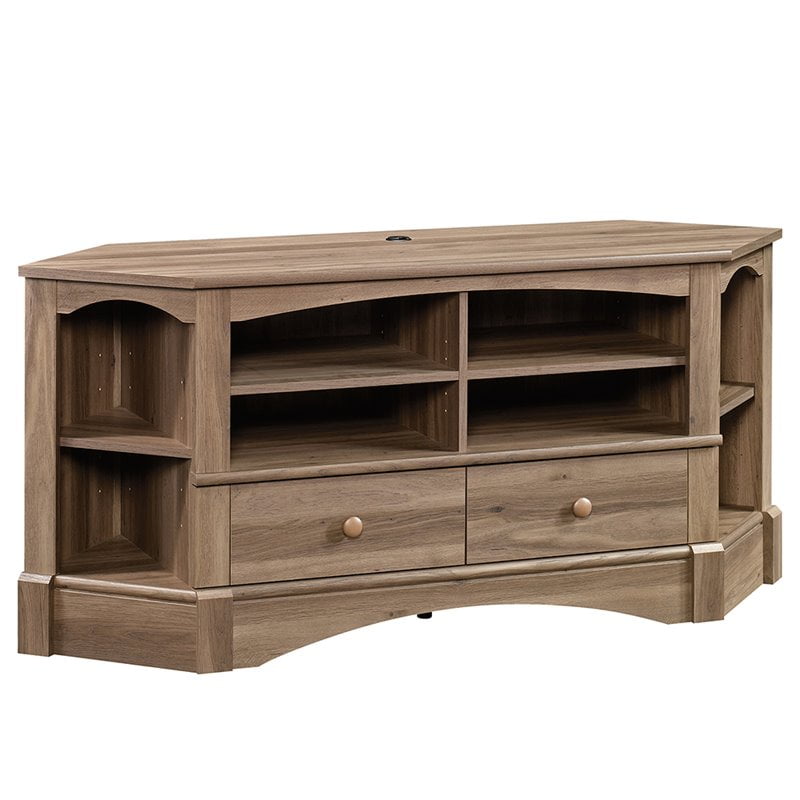 Sauder Harbor View 62" Corner TV Stand in Salt Oak Walmart Canada