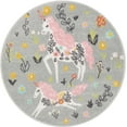 thumbnail image 3 of Unique Loom Whimsy Kids Collection Area Rug - Unicorns (3' 3" Round Gray/Black) Perfect For Kids Bed Room/Nursery Room/Living Room/Class Room/Play Room, 3 of 5