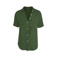 thumbnail image 5 of Blczomt Tops for Women Green Summer Y2K T Shirt Short Sleeve 2026 Womens Blouses,L, 5 of 5
