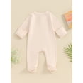 thumbnail image 4 of Biekopu Baby Boys Girls Footie Jumpsuits Long Sleeve Solid Color Zip Up Rompers Newborn Pajamas Clothes, 4 of 9