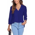 thumbnail image 7 of Frontwalk Womens 3/4 Sleeve Casual Elegant Shirt Baggy Loose Tunic Loose Fitting Top Office Weekend Blouse, 7 of 7