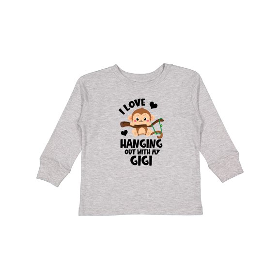 Inktastic Monkey I Love Hanging out with My Gigi Boys or Girls Long Sleeve Toddler T-Shirt