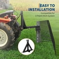 thumbnail image 3 of Durable Pine Straw Landscape Rake – 48-Inch Powder-Coated Steel, 17 Coil Season Tines, 2-Inch Receiver Hitch Compatible for Tractor, ATV, UTV Attachments – Ideal for Lawn, Garden, 3 of 8