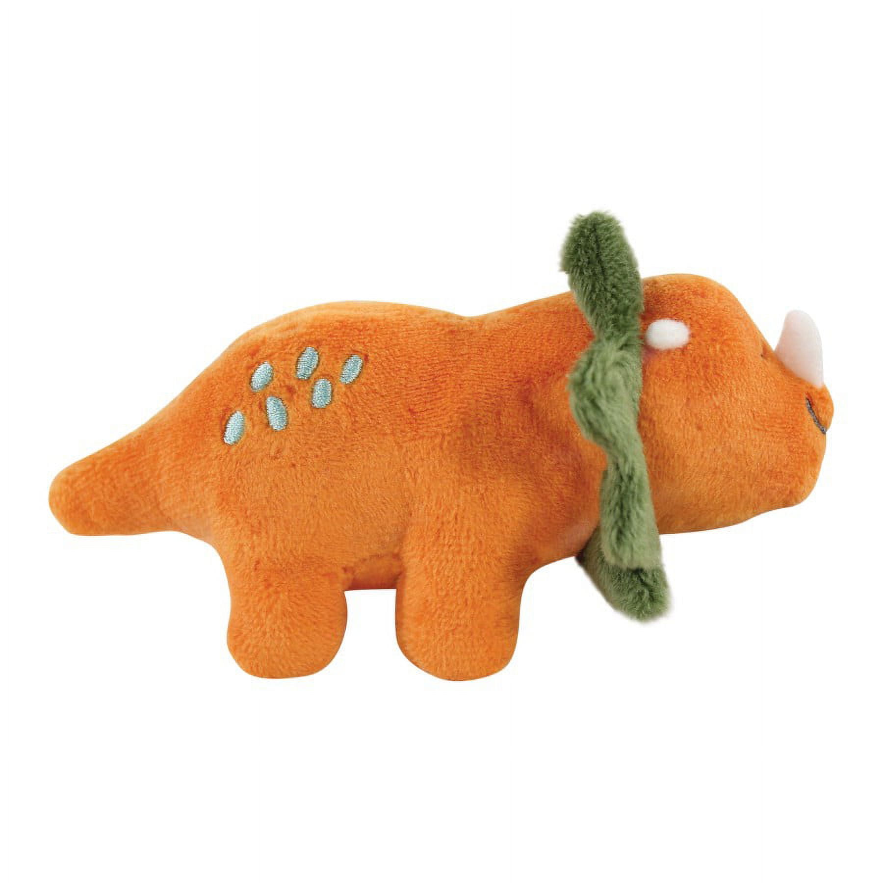 Luvable Friends Dog Squeaky Plush Dog Mini Toy Set, Dinosaurs, One Size