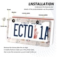 thumbnail image 4 of Hand Drawn Dogs License Plate Frame - 2 Pack Universal Stainless Steel License Plate Holder with Screws & Chrome Caps, 2 Holes Car License Plate Cover for US Vehicles Decorative, 4 of 7