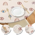 thumbnail image 4 of Brown Boho Eye and Rainbow Pattern Round Fitted Tablecloth with Elastic Edge,Dining Table Cover Waterproof,Outdoor Round Tablecloth for Camping,Dining,Indoor and Outdoor, 4 of 7