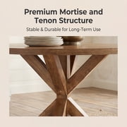 Roundhill Furniture Windvale Cross-Buck Base Dining Table, Oak