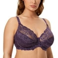 thumbnail image 3 of DELIMIRA Women's Plus Size Full Coverage Lace Underwire Unlined Bra Up to J, 3 of 4