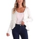 thumbnail image 1 of Suéter cárdigan de manga larga INSPIRE CHIC para mujer con botones, volantes y escote en V XL blanco, 1 of 1