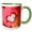 Green/White, variant on 3drose, Heart on Heart with Arrow, Abstract Valentines Day, 11oz Two-tone Green Mug