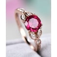 thumbnail image 3 of HeartsAndYou 2.5ct Natural Pink Ruby Engagement Ring 14k SOLID Rose Gold Marquise Accents, 3 of 9