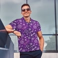 thumbnail image 4 of Balery Purple Snowflakes Camisa Polo de Hombre con Estampado, de Manga Corta y Tejido Medio, Camisa Tipo Golf Polo-XX-Large, 4 of 6