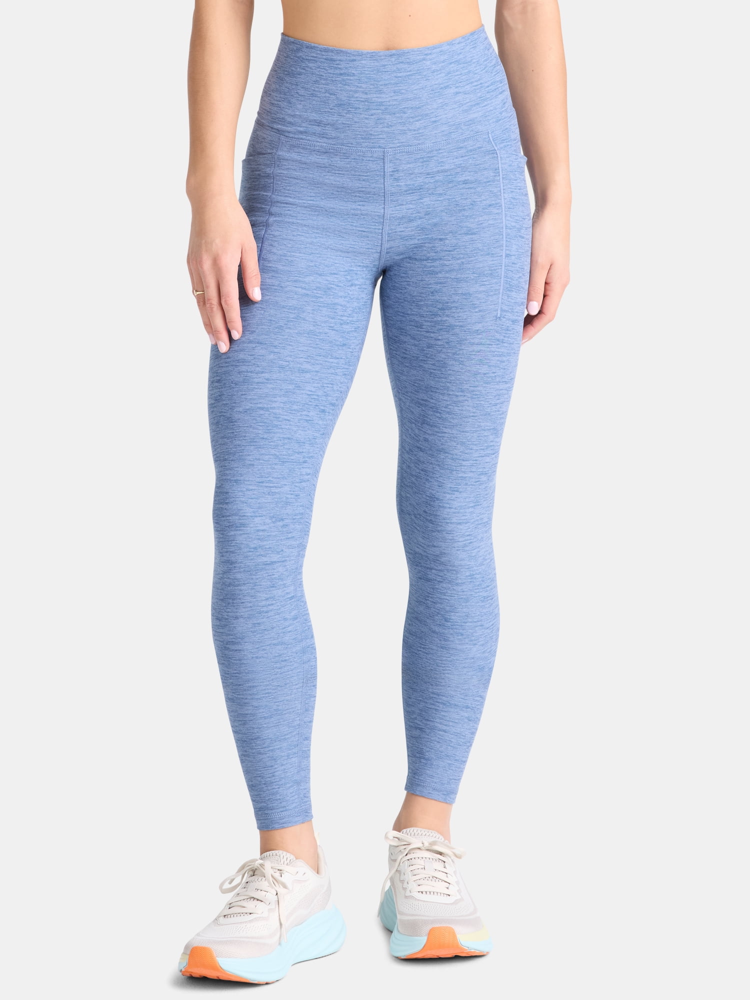 (2 pack) Athletic Works Women's and Women's Plus ButterCore Full Length Leggings with Pockets, Sizes XS-4X