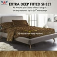thumbnail image 3 of 20-inch Extra Deep Pockets - Pure Giza Cotton Split Head King Size, Leopard Print Color Bedsheet Set - 400-Thread-Count, 34" Split from Top, 6-PC [1 flat sheet, 1 fitted sheet, 2 pillowcases], 3 of 7